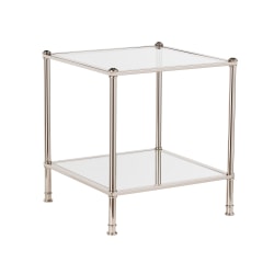 SEI Furniture Paschall End Table, Square, Clear/Silver
