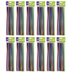 Creativity Street Regular Stems, Assorted Colors, 100 Stems Per Pack, Set Of 12 Packs