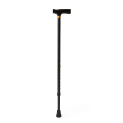 Medline Adjustable T-Handle Aluminum Canes, 29"-38", Black, Pack Of 6