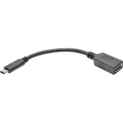 Tripp Lite 6 Inch USB 3.1 Gen 1 5 Gbps Cable USB Type-C USB-C to USB Type A M/F - USB for Smartphone, Tablet, Ultrabook, Computer - 640 MBps - 6" - 1 x Type C Male USB - 1 x Type A Female USB - Nickel Plated, Gold-plated Contacts - Shielding - Black"