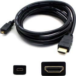 AddOn 3ft HDMI Male to Micro-HDMI Male Black Adapter Cable - 100% compatible and guaranteed to work