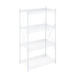 Honey-Can-Do Steel Wire Storage Shelf, 4-Tier, 41"H x 23-5/16"W x 13-1/8"D, White