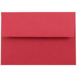 JAM Paper® Booklet Envelopes, #4 Bar (A1), Gummed Seal, 30% Recycled, Red, Pack Of 25