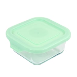 Martha Stewart Glass Container With Lid, 2"H x 4-1/2"W x 5-1/4"D, Mint