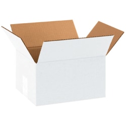 Partners Brand Corrugated Boxes 10"L x 8"W x 6"H, White, Pack of 25