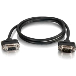 C2G CMG-Rated DB9 Low Profile Cable M-F - Serial cable - DB-9 (M) to DB-9 (F) - 6 ft - molded, thumbscrews - black