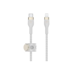 Belkin BoostCharge Pro Flex Braided USB-C To Lightning Cable, 3M/10ft, White