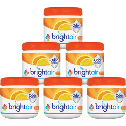 Bright Air Super Odor Eliminator Air Fresheners, Mandarin Orange/Fresh Lemon Scent, 14 Oz, Pack Of 6