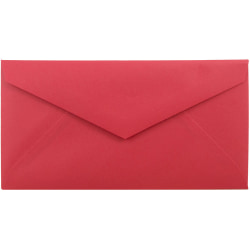 JAM Paper® Booklet Envelopes, #7 3/4 Monarch, Gummed Seal, 30% Recycled, Red, Pack Of 25