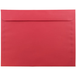 JAM Paper® Booklet Envelopes, 9" x 12", Gummed Seal, 30% Recycled, Red, Pack Of 25