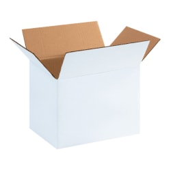 Partners Brand White Corrugated Boxes 11 1/4" x 8 3/4" x 12", Bundle of 25