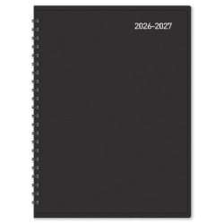 2026-2027 Office Depot® Brand 14-Month Weekly/Monthly Academic Planner, Vertical Format, 7-1/2" x 9", 30% Recycled, Black, July 2026 To August 2027