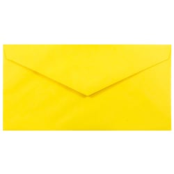 JAM Paper® Booklet Envelopes, #7 3/4 Monarch, Gummed Seal, 30% Recycled, Yellow, Pack Of 25