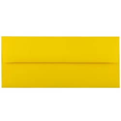 JAM PAPER #10 Business Colored Envelopes, 4 1/8" x 9 1/2", Yellow, Pack Of 25