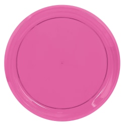 Amscan Round Plastic Platters, 16", Bright Pink, Pack Of 5 Platters