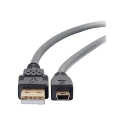 C2G Ultima - USB cable - USB (M) to mini-USB Type B (M) - USB 2.0 - 6.6 ft - molded - charcoal