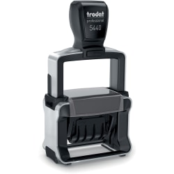 Trodat Professional 5-in-1 Date Stamp - Date Stamp - ENTERED, PAID, FAXED, RECEIVED - 10000 Impression(s) - Blue, Red - Recycled - 1 Each