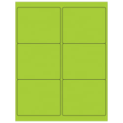 Tape Logic® Permanent Labels, LL180GN, Rectangle, 4" x 3 3/8", Fluorescent Green, Case Of 600