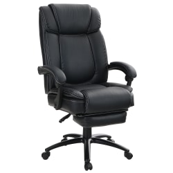 ALPHA HOME Ergonomic Faux Leather High-Back Big And Tall Executive Office Chair, Black