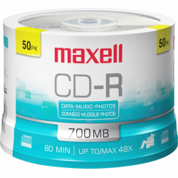 Maxell® CD-R Media Spindle, 700MB/80 Minutes, Pack Of 50