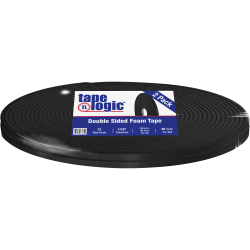 Tape Logic® Double-Sided Foam Tape, 0.5" x 36 Yd., Black, Case Of 2