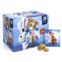 Pillsbury Soft Baked Mini Chocolate Chip Cookies, 1.5 Oz, Pack Of 28 Pouches
