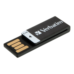 Verbatim® Clip-It USB 2.0 Flash Drive, 16GB, Black, VER43951
