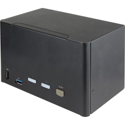 StarTech.com 2 Port Quad MonitorPort KVM Switch 4K 60Hz UHD HDR, DP 1.2 KVM Switch, 2 Port USB 3.0 Hub, 4x USB HID, Audio, Hotkey