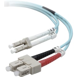 Belkin 5M Fiber Optic Cable: 10Gb Aqua Multimode LC/SC Duplex, 50/125 OM3 - Patch cable - LC multi-mode (M) to SC mult - F2F402L705MG