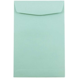 JAM Paper® Open-End 6" x 9" Catalog Envelopes, Gummed Closure Aqua, Pack Of 25