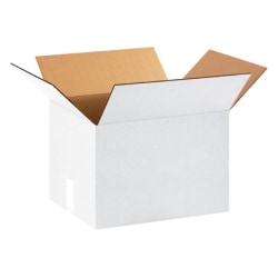 Partners Brand White Corrugated Boxes 15" x 12" x 10", Bundle of 25
