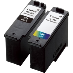 Canon® PG-285 Black/CL-286 Tri-Color Standard-Yield Ink Cartridges, Pack Of 2, 6197C004