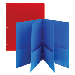 Office Depot® Brand 6-Pocket Poly Folders, Letter Size, Assorted Colors, Pack Of 2