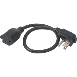 C2G 1.5ft Flat Plug Power Strip Plus - 18 AWG - NEMA 5-15P to NEMA 5-15R - Power cable - NEMA 5-15 (M) to NEMA 5-15 (F) - 1.5 ft - black