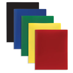 Office Depot® Brand 2-Pocket Poly Folders, Letter Size, Assorted Colors, Pack Of 10