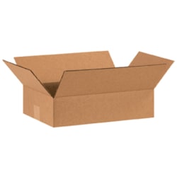 Partners Brand Flat Corrugated Boxes, 16" x 10" x 4", Kraft, Bundle of 25