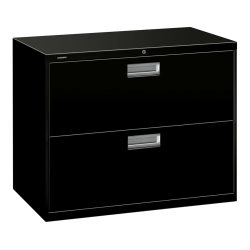 HON® Brigade® 600 36"W x 19-1/4"D Lateral 2-Drawer File Cabinet, Black