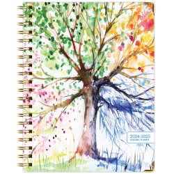 2024-2025 Global Printed Products Hardcover Fashion Student Daily/Weekly/Monthly Academic Year Planner, 8-1/2" x 11", Tree Seasons, June 2024 To July 2025