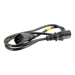 C2G 2ft 18 AWG Computer Power Extension Cord (IEC320 C14 to IEC320 C13) TAA - Power extension cable - IEC 60320 C13 to IEC 60320 C14 - 2 ft - black