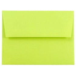 JAM Paper® Booklet Invitation Envelopes, A2, Gummed Seal, Ultra Lime, Pack Of 25
