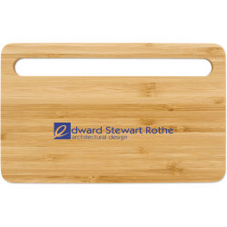 Custom Bamboo Wireless Charging Pad With Phone Stand, Natural