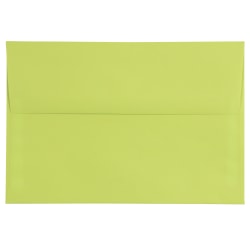 JAM Paper® Booklet Invitation Envelopes, A8, Gummed Seal, Lime Green, Pack Of 25