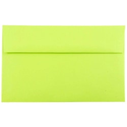 JAM Paper® Booklet Invitation Envelopes, A10, Gummed Seal, Ultra Lime, Pack Of 25