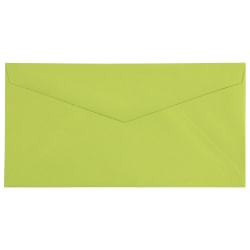 JAM Paper® Booklet Envelopes, #7 3/4 Monarch, Straight Flap, Gummed Seal, Lime Green, Pack Of 25