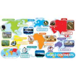 Scholastic World Continents Bulletin Board, 24 1/5"L