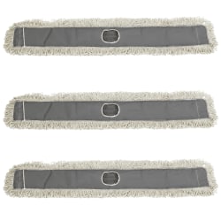 Alpine Cotton Dust/Dry Mop Replacement Heads, 48", White, Pack Of 3 Heads