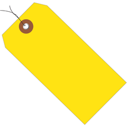 Partners Brand Prewired Plastic Shipping Tags, 6 1/4" x 3 1/8", Yellow, Case Of 100