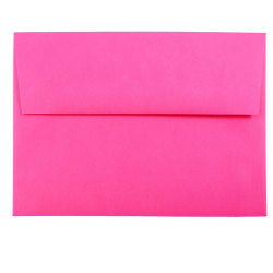 JAM Paper® Booklet Invitation Envelopes, A7, Gummed Seal, Fuchsia Pink, Pack Of 25