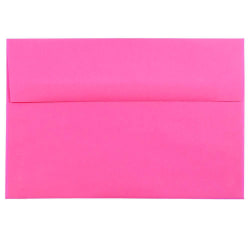 JAM Paper® Booklet Invitation Envelopes, A8, Gummed Seal, Fuchsia Pink, Pack Of 25