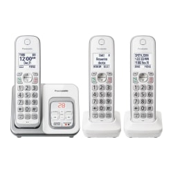 Panasonic® DECT 6.0 Cordless Telephone With Answering Machine, 3 Handsets, KX-TGD533W